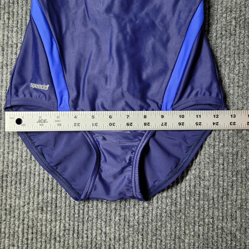Speedo Womens One Piece Swimsuit X Blue Modest‎ Cut Classic Size 6
